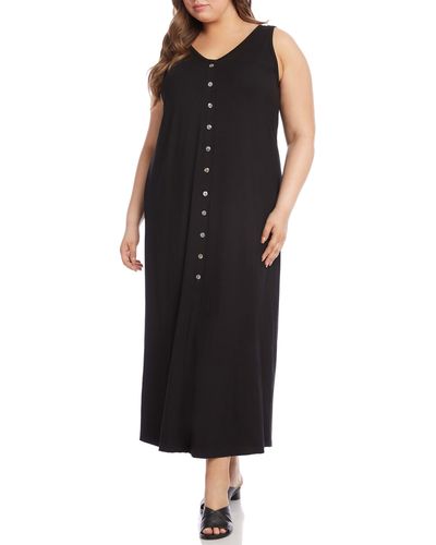 Karen Kane Alana Button Front Maxi Dress - Black