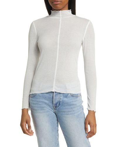 All In Favor Semisheer Mesh Top In At Nordstrom, Size Small - White