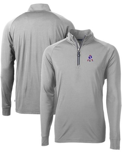 Cutter & Buck New England Patriots Adapt Eco Knit Stretch Recycled Big & Tall Quarter-zip Throwback Pullover Top At Nordstrom - Gray