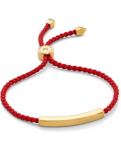 Monica Vinader Linear Bar Friendship Bracelet - Red