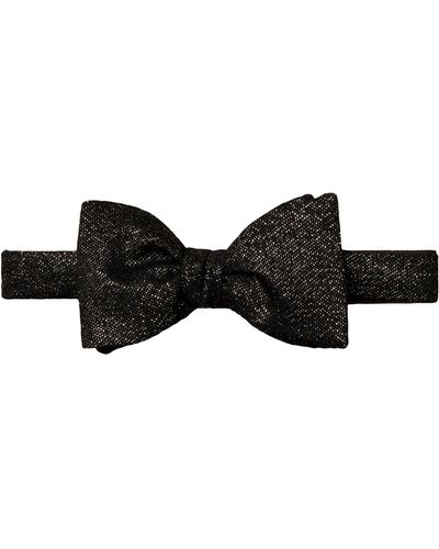 Eton Glitter Effect Silk Blend Bow Tie - Black