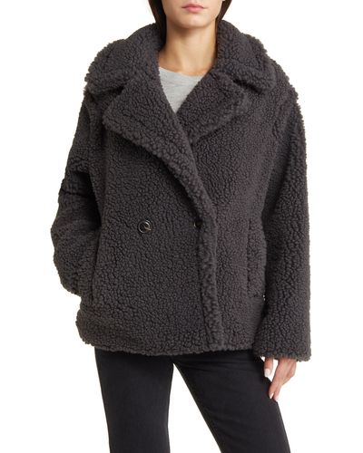 UGG ugg(r) Gertrude Teddy Faux Shearling Coat - Black