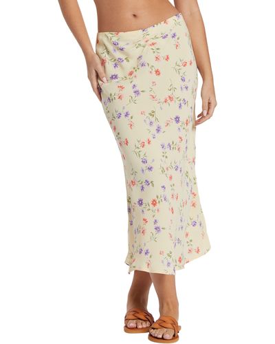 Billabong Kismet Floral Midi Skirt - Natural