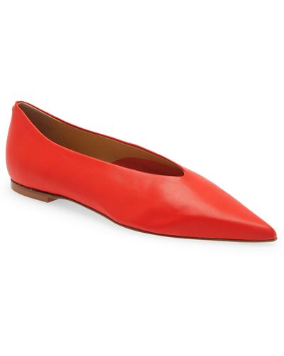 Aeyde Rosa Pointed Toe Flat - Red