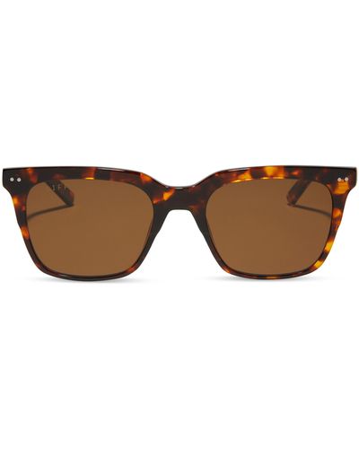 DIFF Billie Xl 54mm Polarized Square Sunglasses - Brown