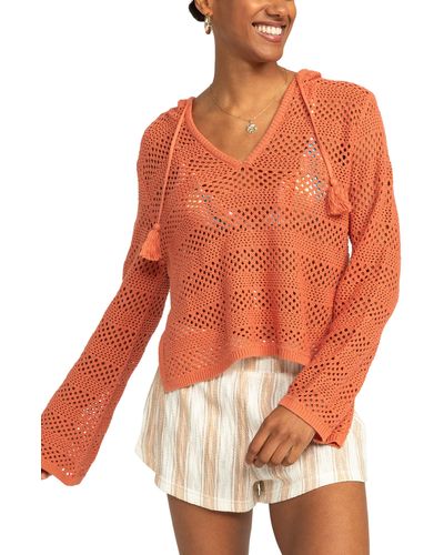 Roxy After Beach Break Ii Cover-up Hoodie Sweater - Orange