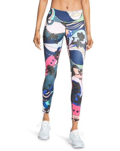 Nike Icon Clash Epic Luxe Print Running Tights - Blue