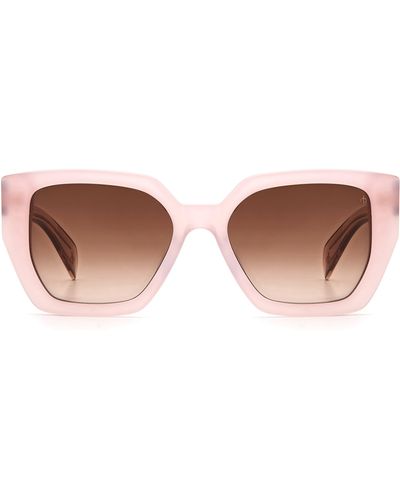 Rag & Bone 54mm Rectangular Sunglasses - Brown