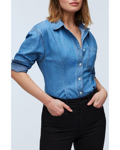 Madewell Fitted Denim Button-up Shirt - Blue
