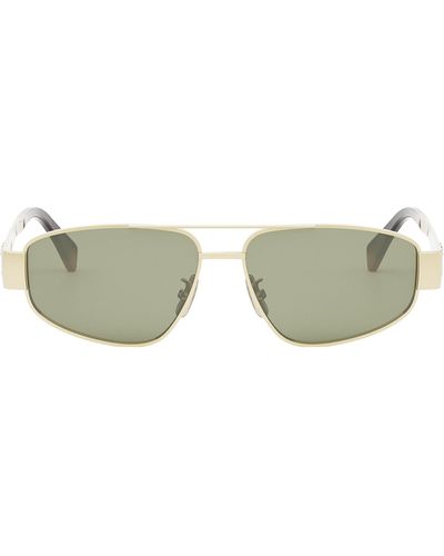 Celine Triomphe 57mm Pilot Sunglasses - Green