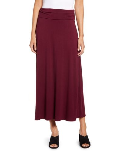 Loveappella Roll Top Maxi Skirt - Red