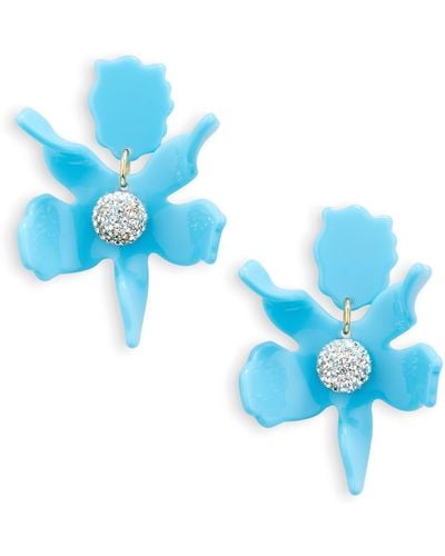 Lele Sadoughi Small Crystal Lily Earrings - Blue