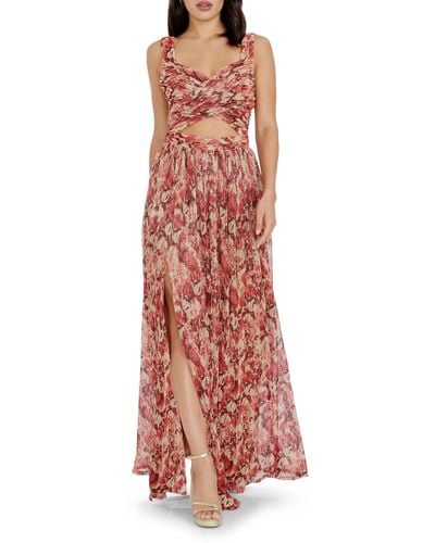 Dress the Population Mirabella Cutout Evening Gown - Red