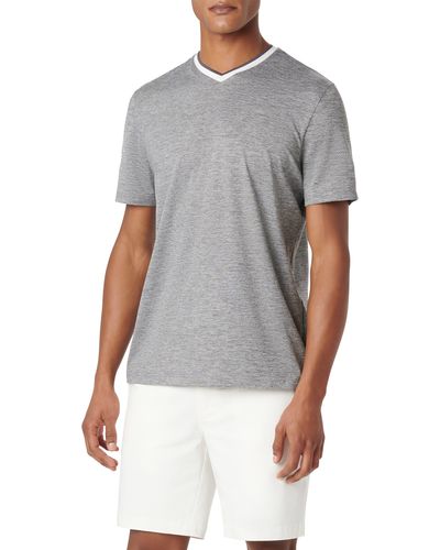 Bugatchi V-neck Performance T-shirt - Gray