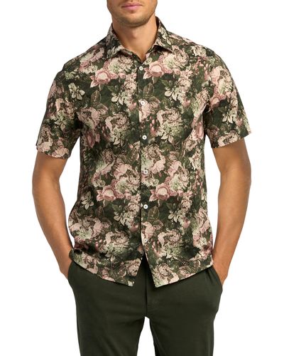 Good Man Brand Big On-point Short Sleeve Organic Cotton Button-up Shirt - Multicolor
