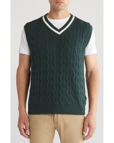 Museum of Peace & Quiet School House Cable Knit Sweater Vest - Green