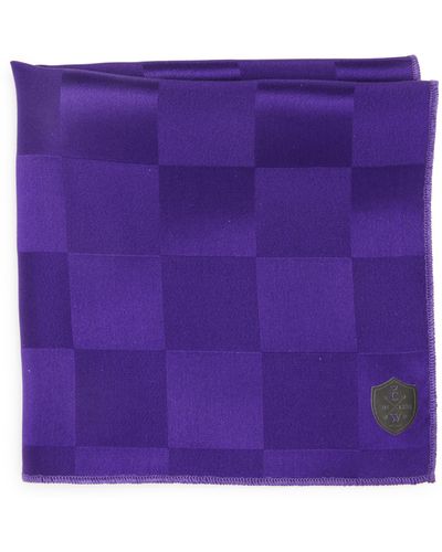 CLIFTON WILSON Check Silk Pocket Square At Nordstrom - Purple