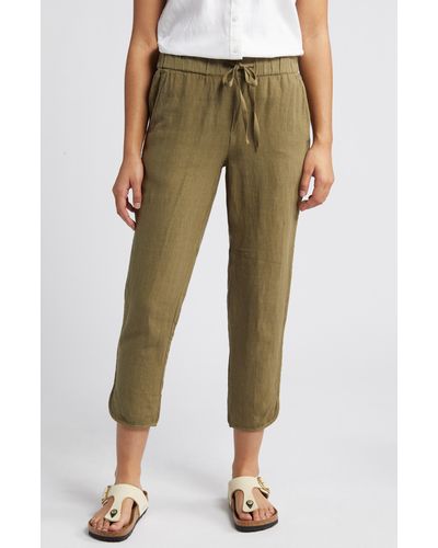 Lentta Women's Capri Pants Casual Summer Cotton Cropped Tulip Pants Trousers  (#2DarkGreen, S) at  Women's Clothing store
