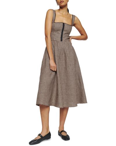 Reformation Tagliatelle Linen Dress - Natural