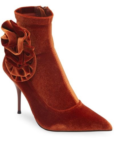 Jeffrey Campbell Florista Pointed Toe Bootie - Red