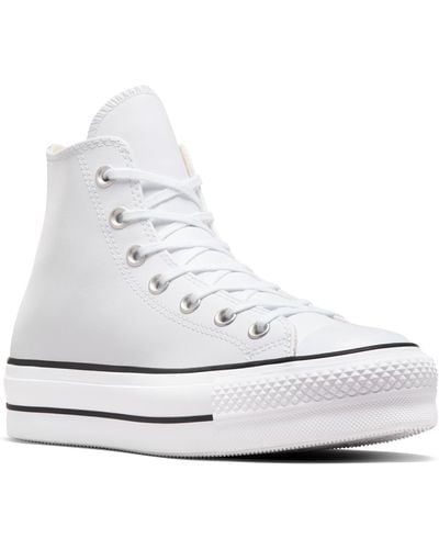 Converse Chuck Taylor All Star Lift High Top Leather Sneaker - White