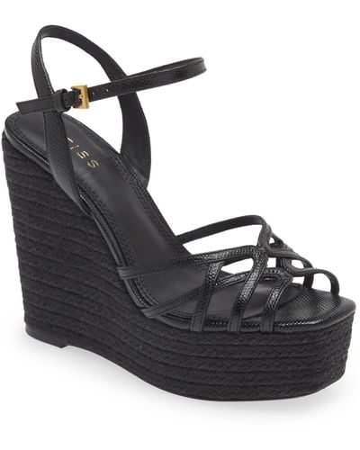 Reiss Elle Espadrille Platform Wedge Sandal - Black