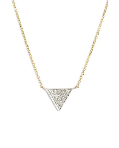 Dana Rebecca 'emily Sarah' Diamond Triangle Pendant Necklace - Metallic