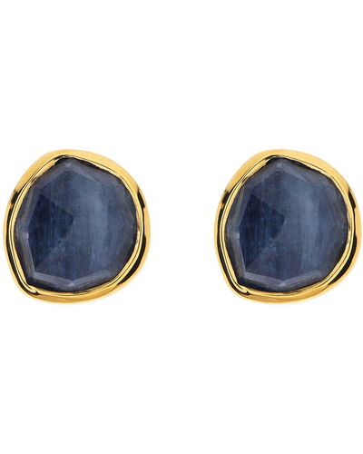 Monica Vinader Siren 18k Gold Vermeil Kyanite Stud Earrings - Blue