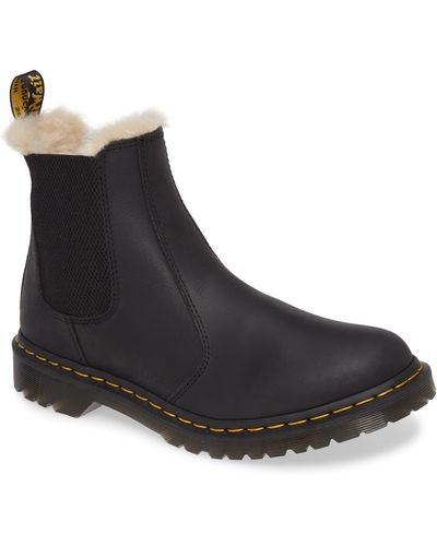 Dr. Martens 2976 Faux Shearling Chelsea Boot - Black