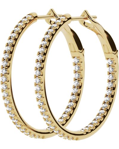 Jennifer Fisher 18k Gold Lab Created Diamond Hoop Earrings - 1.3 Ctw - Metallic