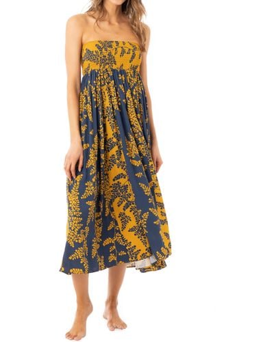 Maaji Amber Vine Volie Strapless Cover-up Dress - Yellow