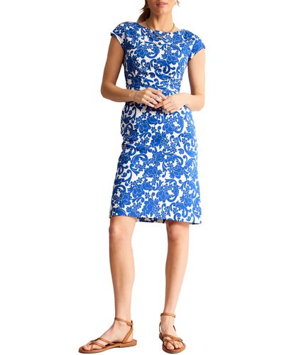 Boden Florrie Floral Jersey Dress - Blue