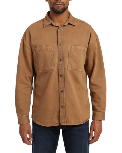 Mavi Stefan Oversize Denim Shirt Jacket - Brown