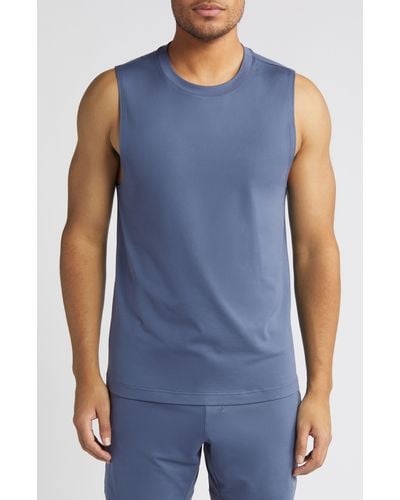 Alo Yoga Conquer Muscle Tank - Blue