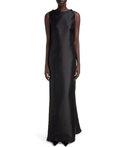 Givenchy Draped Open Back Wool & Silk Gown - Black