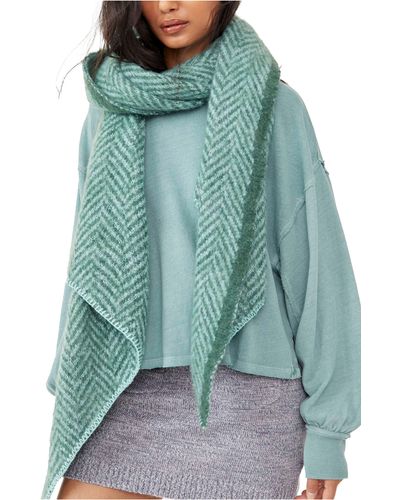 Free People Chevron Recycled Blend Blanket - Green