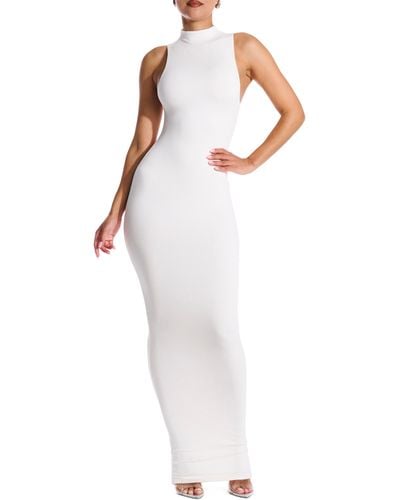 Naked Wardrobe Funnel Neck Body-con Dress - White