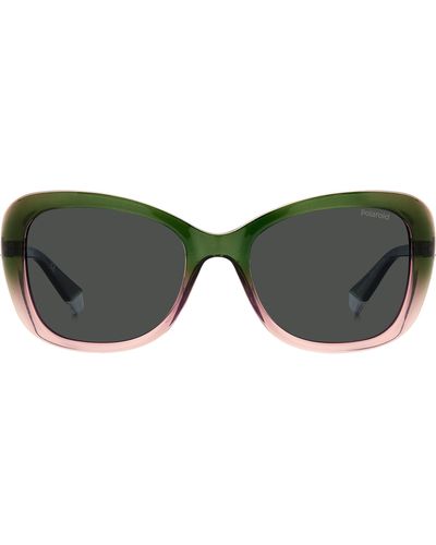 Polaroid 53mm Polarized Cat Eye Sunglasses - Green