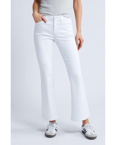1822 Denim Mid Rise Flare Jeans - White