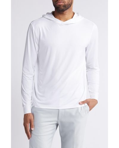 Johnnie-o Talon Prep-formance Long Sleeve Hooded T-shirt - White