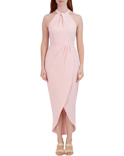 Julia Jordan Knot Neck Halter Dress - Pink