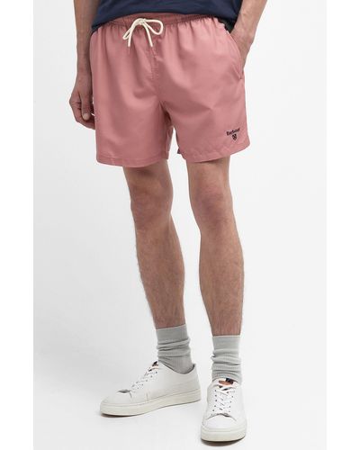 Barbour Staple Logo Embroidered Swim Trunks - Pink