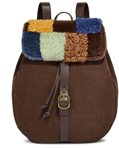 UGG UGG(r) X The Elder Statesman Backpack With Geniune Shearling Trim - Brown