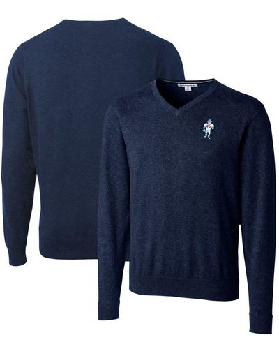 Cutter & Buck Houston Oilers Throwback Logo Lakemont Tri-blend Big & Tall V-neck Pullover Sweater At Nordstrom - Blue