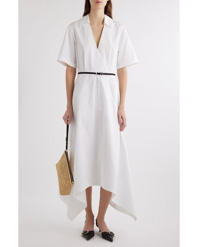 Givenchy Voyou Belted Cotton Poplin Midi Dress - White