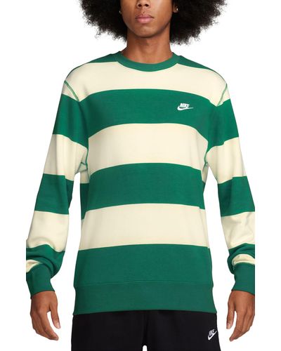 Nike Club Stripe French Terry Sweatshirt - Green
