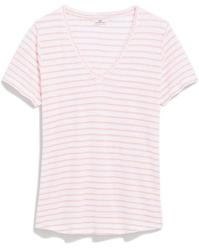 Vineyard Vines V-neck Linen T-shirt - Pink