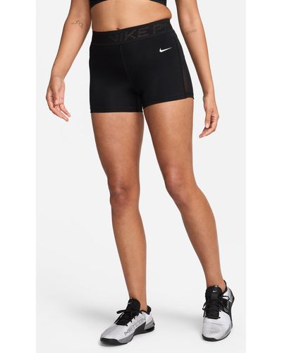 Nike Pro 3-inch Mid Rise Mesh Panel Shorts - Black