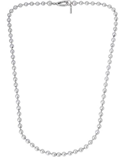 AllSaints Beadshot Sterling Silver Ball Chain Necklace - White