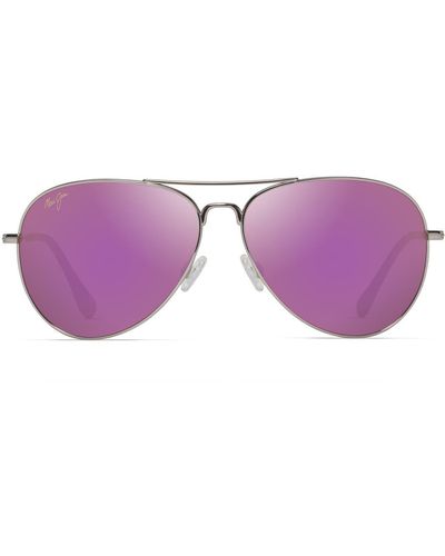 Maui Jim Mavericks 61mm Mirrored Polarizedplus2® Aviator Sunglasses - Purple